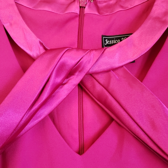 Jessica Howard fuchsia pink sleeveless sheath Dress Size 14 - Picture 4 of 6